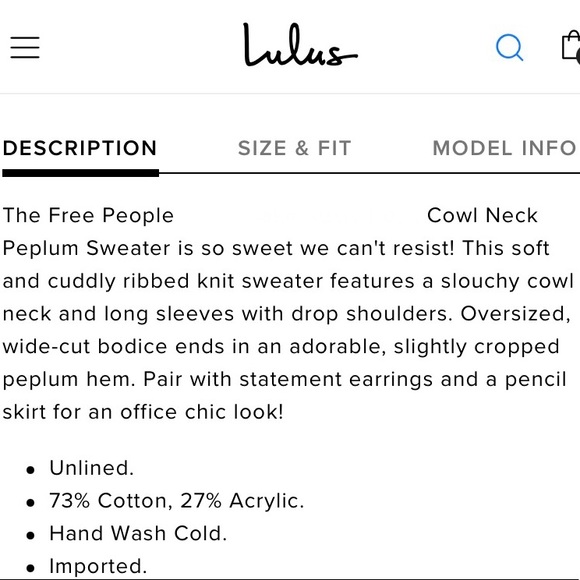 Free People Dusty Pink Ribbed Knit Ruffle Peplum Cowl Neck Turtleneck Sweater - Picture 7 of 8